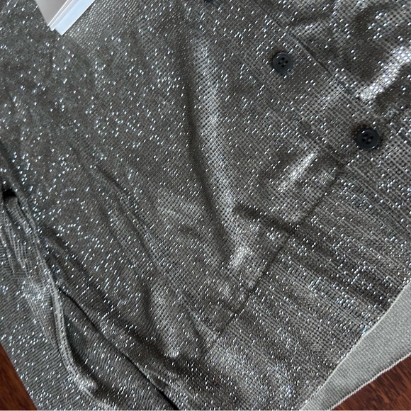 NWT Alexander Wang Hotfix Embellishments Cropped Crewneck Cardigan L Champagne - Picture 17 of 17